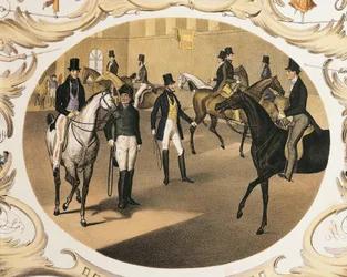 Österrike, Wien, Ridskola av Carl Kunz och Johann Geiger, Färglitografi