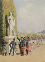I trädgården på slottet Schönbrunn i Wien