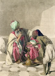 Nargileh-rökaren och hans slavpojke