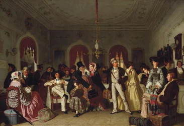 Första och andra klassens väntrum, ca 1860