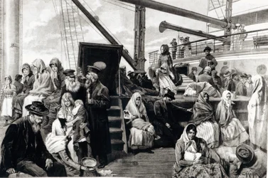 Steerage-passagerare som emigrerar till USA från Tyskland, 1899
