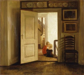 Barn i en interiör