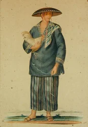 En indian från Manila (handfärgad litho)