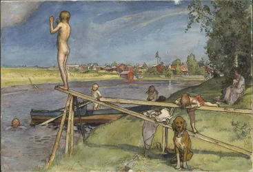En angenäm badplats. Ur Ett hem (26 akvareller)