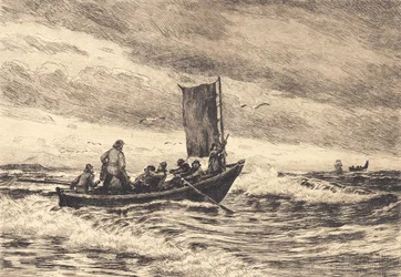 Fiskebåt i vågorna