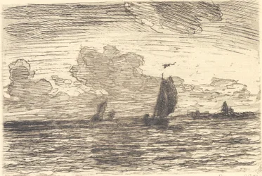 Marine med fartyg under segel