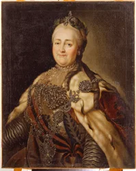 Porträtt av kejsarinnan Katarina II (1729-1796). Målning av Carl Ludwig Johann Christineck (1732-1792), olja på duk