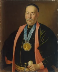 Porträtt av Stepan Danilovich Yefremov, Ataman av Don Kosackvärden, 1765