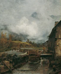 Vattenkvarn i Goisern (efter Emil Jakob Schindler)