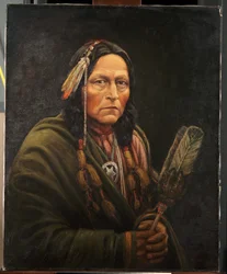 Osage man, Bro-Ga-Hee-Ge (olja på duk)