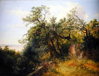I Aricciaparken (olja på papper på duk)