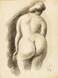 Stående kvinnlig nakenbild