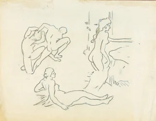 Studier med tre figurer