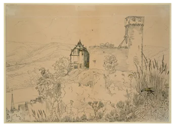 Hirschhorns slott vid Neckar (med falken)