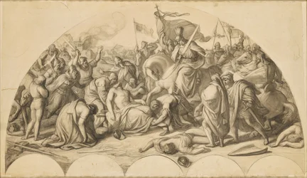 Rudolf I av Habsburg vid liket av Przemysl Ottokar II av Böhmen