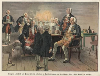 Kronprins Fredrik och prins Henrik av Preussen önskar sin far, kungen, god natt.