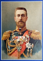 Porträtt av storhertig Nikolaj Nikolajevitj av Ryssland (1831-1891). Verk av Carl Schultz (1823-1876), färglitografi, cirka 1850. Tysk konst