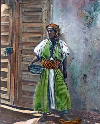 Marocko, Kabyle-flicka från den berbiska folkgruppen, bilddatum: ca 1910. Carl Simon-arkivet