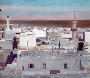 Norra Marocko, stadsvy över Fez, bilddatum: ca 1910. Carl Simon-arkivet