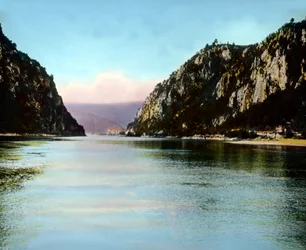 Rumänien, Järnporten, en ravin vid floden Donau, bilddatum: cirka 1920. Carl Simon-arkivet