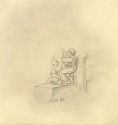 Am Brunnen, mitten av slutet av 1800-talet, c1924.