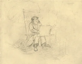 Der Landschaftsmaler II, mitten av slutet av 1800-talet, c1924.