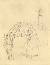 The Shy Suitor, mitten av slutet av 1800-talet, c1924.