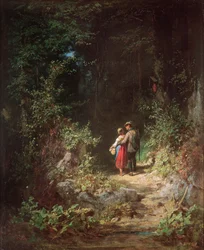 Älskande i en skog, cirka 1860