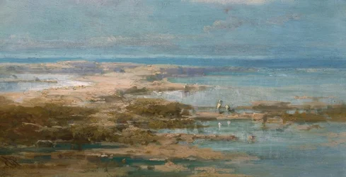 Nilen landskap med storkar