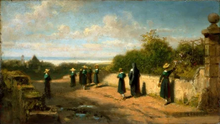 Flickinternat för en promenad