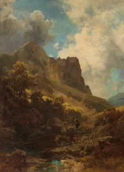 Valley Canyon With A Dairymaid, ca. 1875.