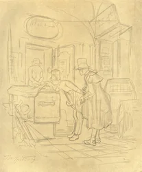 Zollvisitation I, mitten av slutet av 1800-talet, c1924.