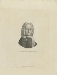 Porträtt av kompositören Benedetto Marcello 1686-1739, ca. 1795.