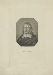 Porträtt av poeten John Milton 1608-1674, ca 1818-1821.