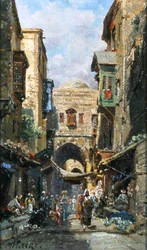 Davids gata i Jerusalem, ca 1890 (olja ombord)