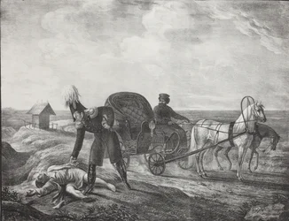 Kejsar Alexander I hjälper en behövande person, 1820.