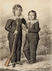 Porträtt av Alexander och Alexei Dondukov-Korsakov, slutet av 1820-talet-början av 1830-talet.