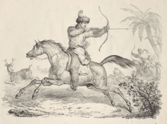 Kosacker på hästjakt på rådjur, 1821-36.