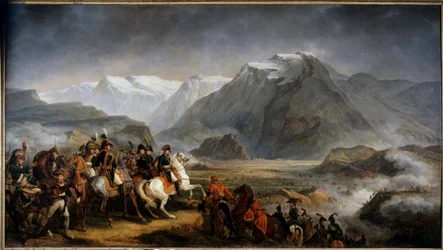 General Napoleon Bonaparte (1769-1821) vid slaget vid Rivoli Målning av Antoine Carle Vernet (1758-1836) 1800-talet Boissy saint Leger, Chateau de Grosbois - General Napoleon Bonaparte (1769-1821) under slaget vid Rivoli. Målning av Antoine Charl