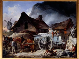 Gipsugn i Montmartre Målning av Antoine dit Carle Vernet (1758-1836) 1825 Fontaine Chaalis. Institutionen för Frankrikes museum