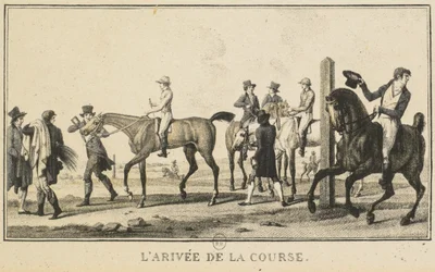 Racing Scenes: A Horse Arriving at Race