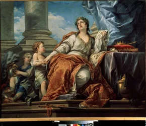 Allegori över tragedin. Målning av Carle Van Loo (1705-1765). Olja på duk