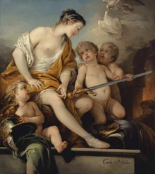 Venus och Cupids med Mars armar, c.1743