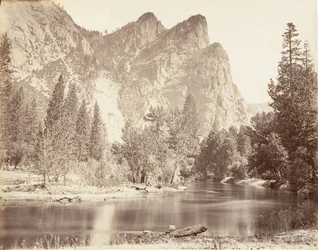 De tre bröderna, Yosemite, ca. 1872, tryckt ca. 1876.