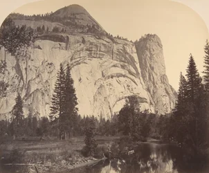 North Dome till vänster - Royal Arches - Washington Columne, 1861, Yosemite.
