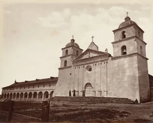 Old Mission Church, Santa Barbara, 1876, tryckt ca. 1876.