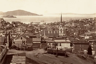 San Francisco, från Kalifornien och Powell Street, 1864, tryckt ca. 1876.