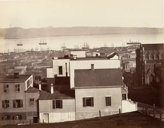 San Francisco, från Kalifornien och Powell Streets, 1864, tryckt ca. 1876.