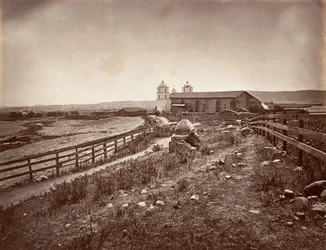 Santa Barbara and Mission Church, 1876, tryckt ca. 1876.