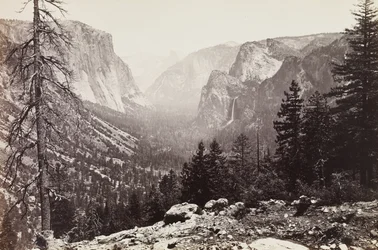 Yosemite Valley, från Inspiration Point,
Mariposa Trail, ca 1861 (Albumenutskrift)